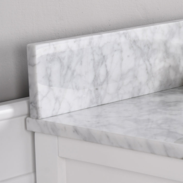 VANITYFAIR 30 In. Wide Carrara Marble Vanity Top Marble Backsplash In